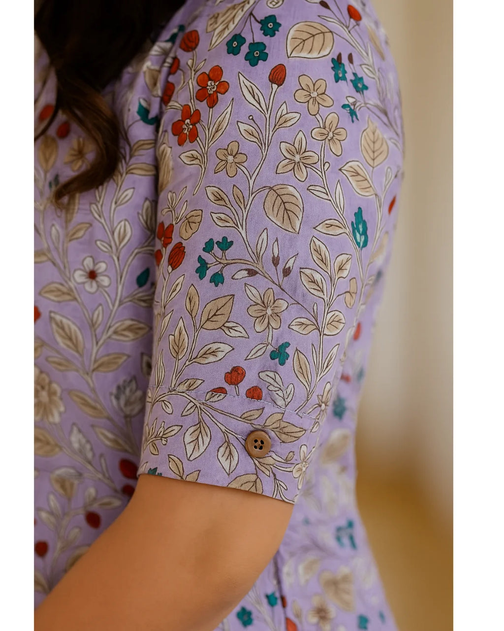 Lavender Bloom Cotton Kurti Palazzo Set – Breezy Festive Charm