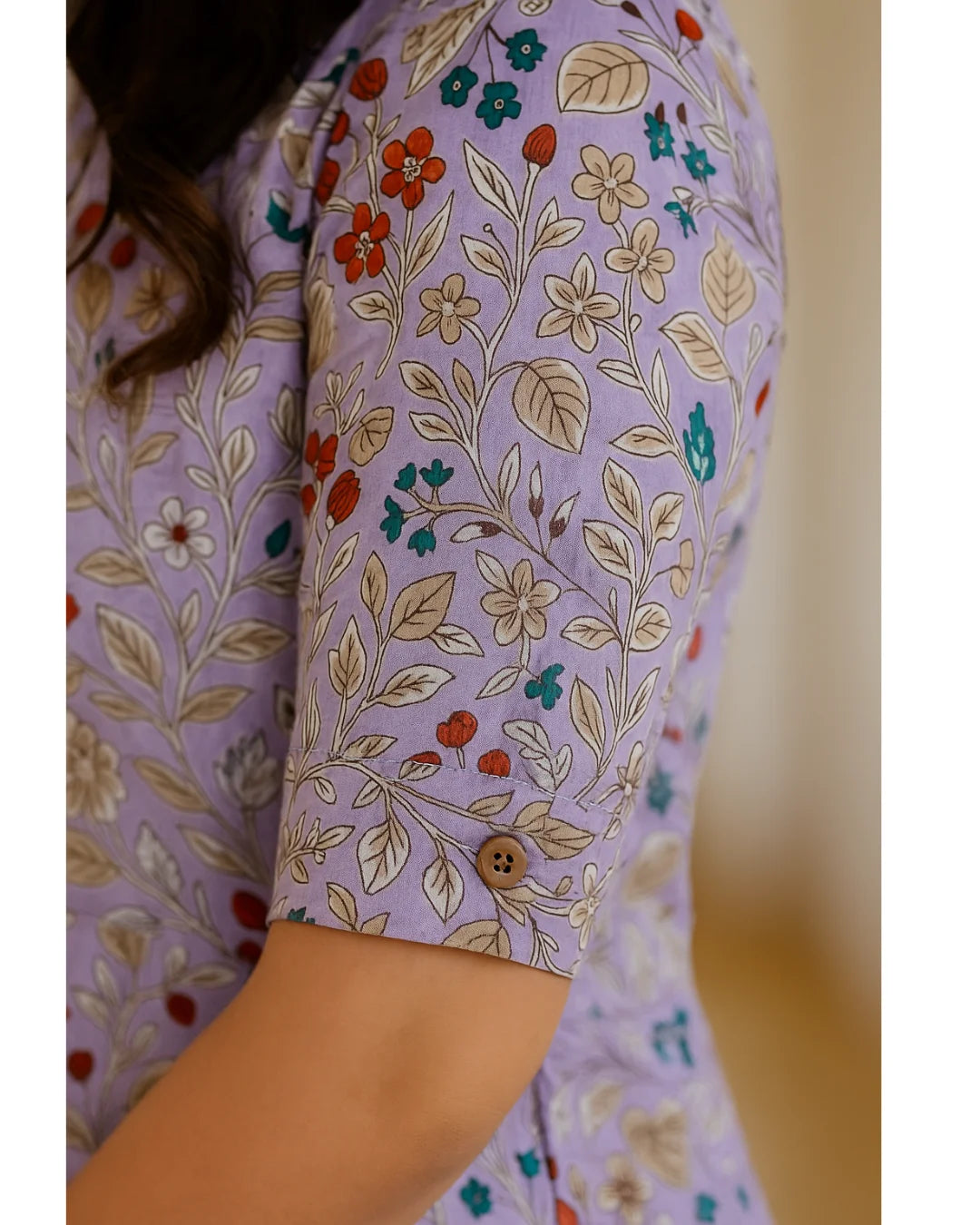 Lavender Bloom Cotton Kurti Palazzo Set – Breezy Festive Charm